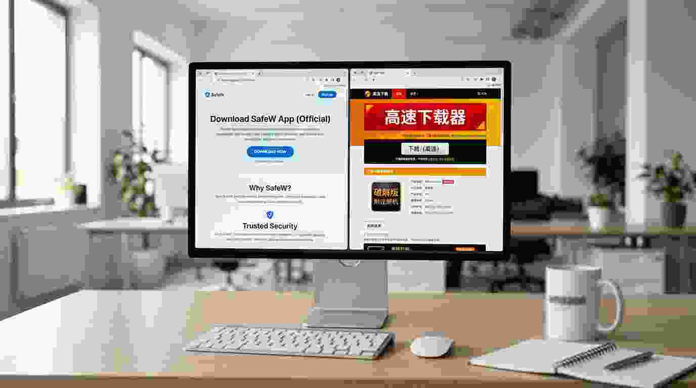 核实safeW官网与仿冒站点的区别