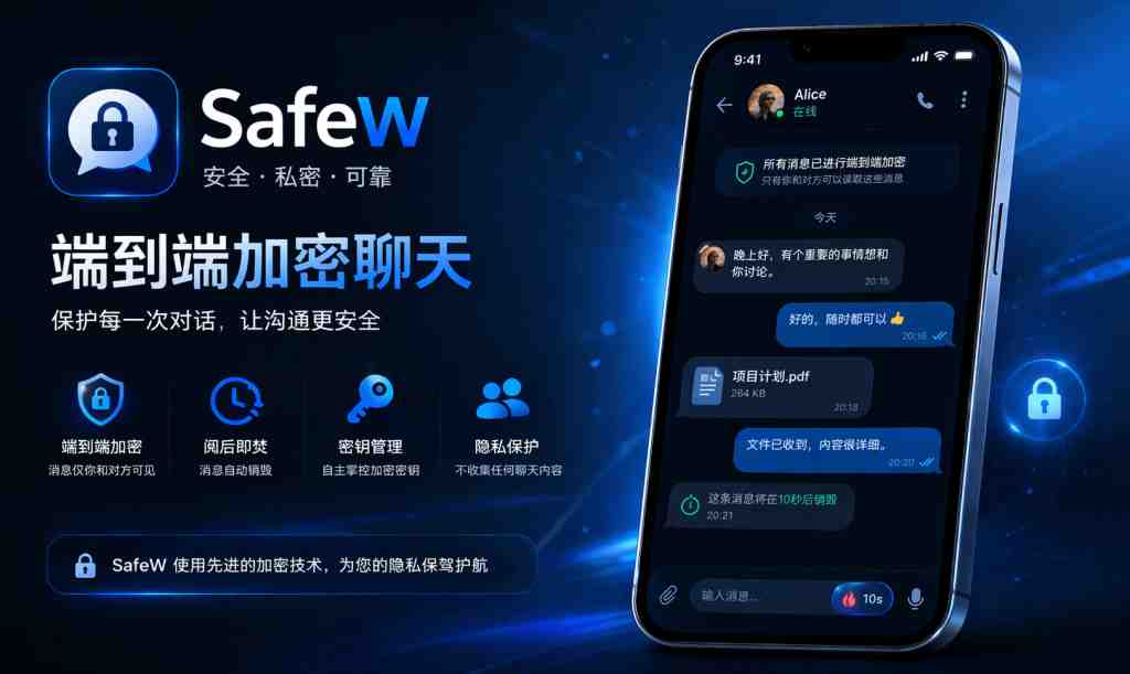 SafeW是一款具备安全加密功能的即时通讯应用
